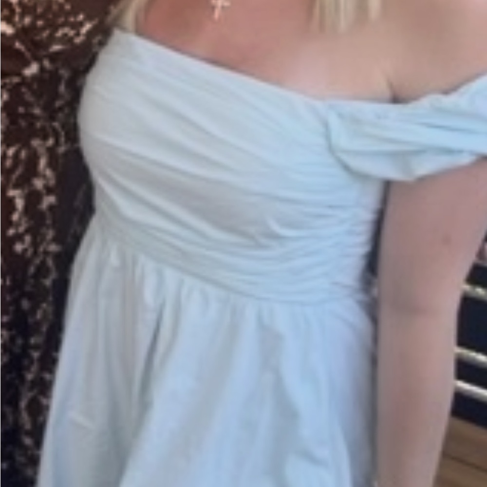 Chic Strapless Light Blue Dress